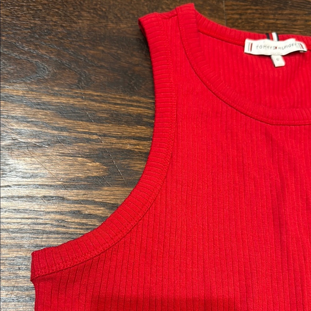 Tommy Hilfiger Red Ribbed Tank Top - Picture 8 of 11